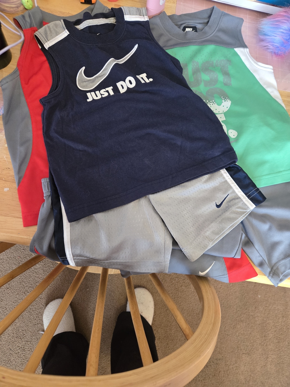 Nike Navy Tank Top with Gray Athletic Shorts